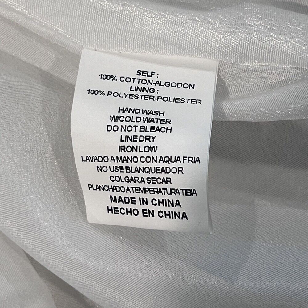 &Merci Women’s White Ruffle Tiered Cut-Out Midi Cottage Beach Dress Size Large - Picture 14 of 15